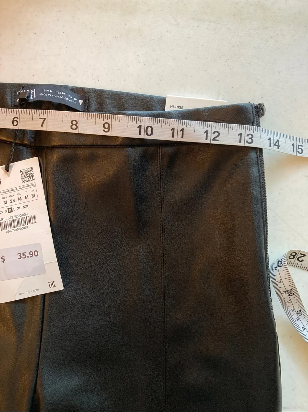 Zara Black Faux Leather Slim Leggings - Picture 8 of 10